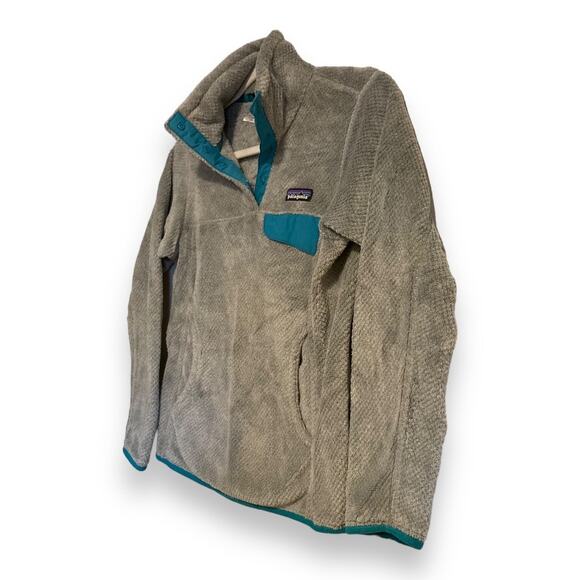 Patagonia Grey Teal Fleece Jacket Womens Sz XS Re-Tool Snap-T Pulloverver Hiking - Picture 4 of 16